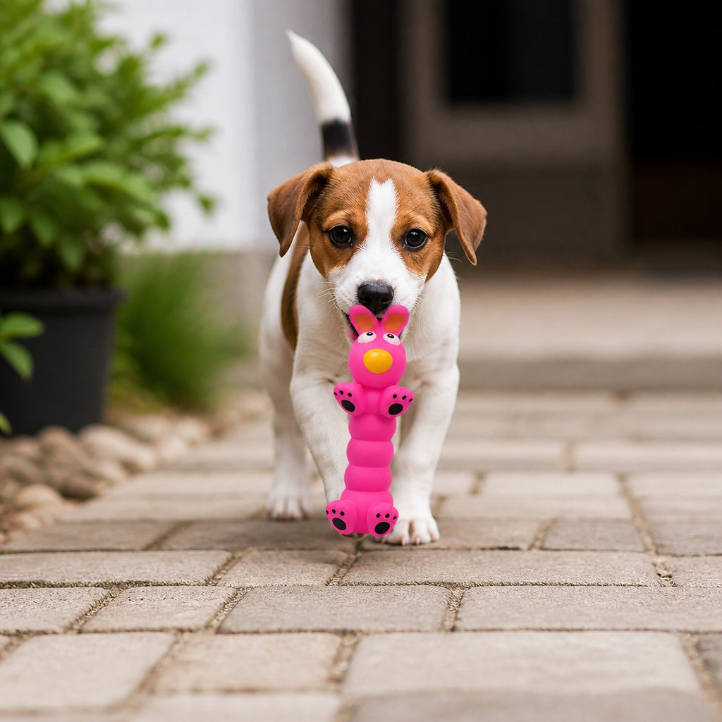 Flexible Animal-Shaped Dog Chew Toy – Pink