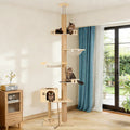 Floor To Ceiling Cat Tree with Adjustable Height and Hammock – M