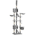 Adjustable Floor to Ceiling Cat Tree – Light Gray / 620x470x330 mm
