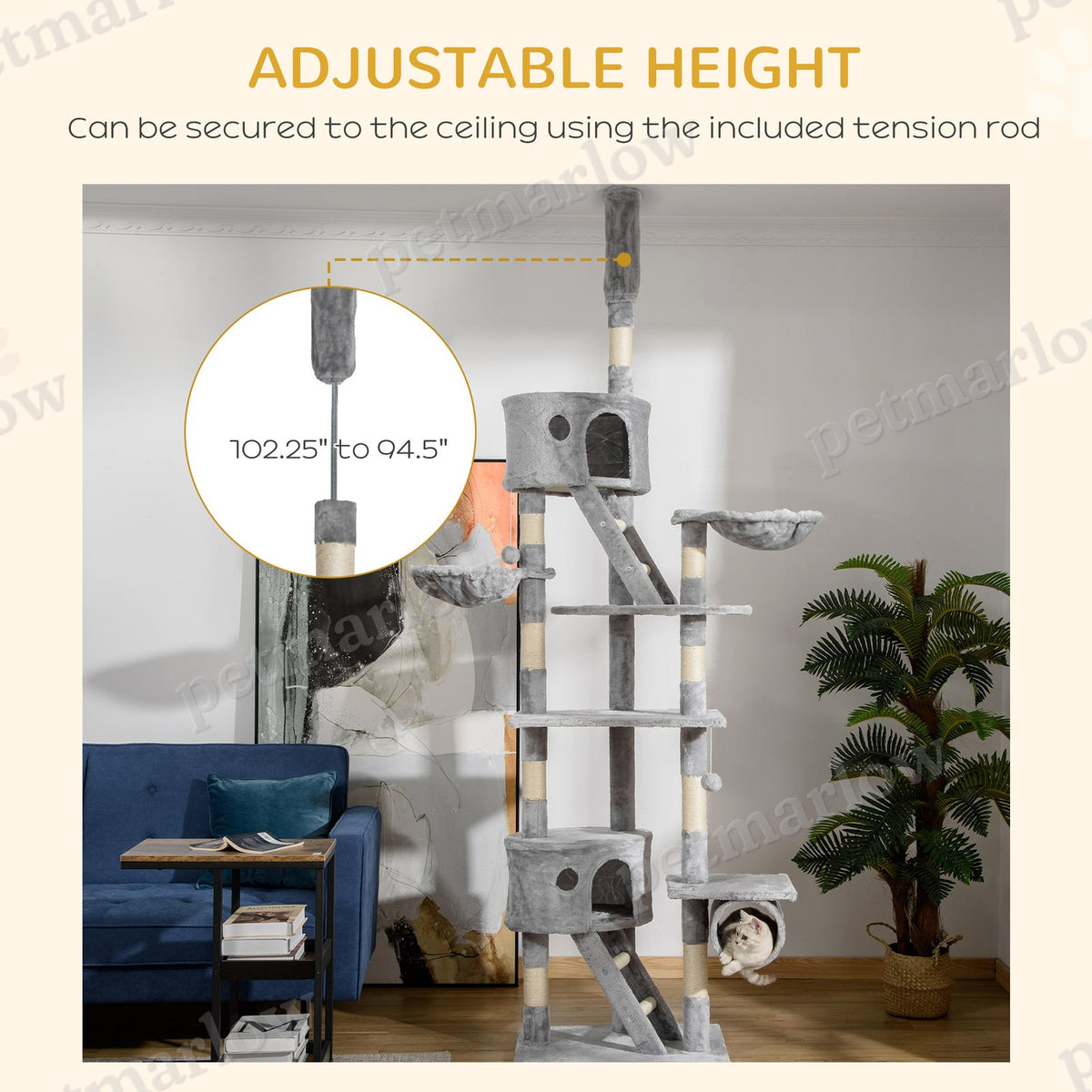 Adjustable Floor to Ceiling Cat Tree – view 3