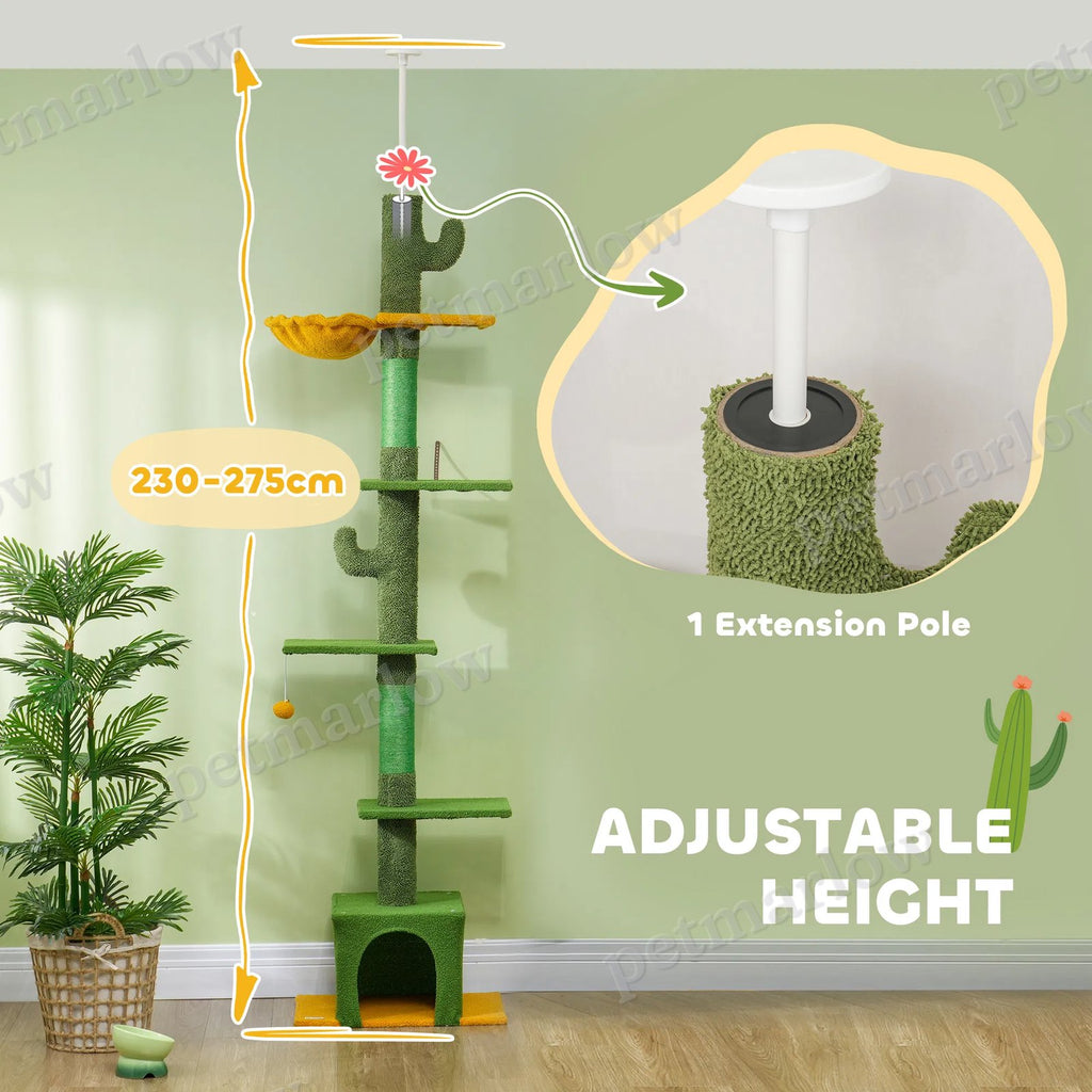 Floor-to-Ceiling Cat Tree with Adjustable Height and Hammock – view 4