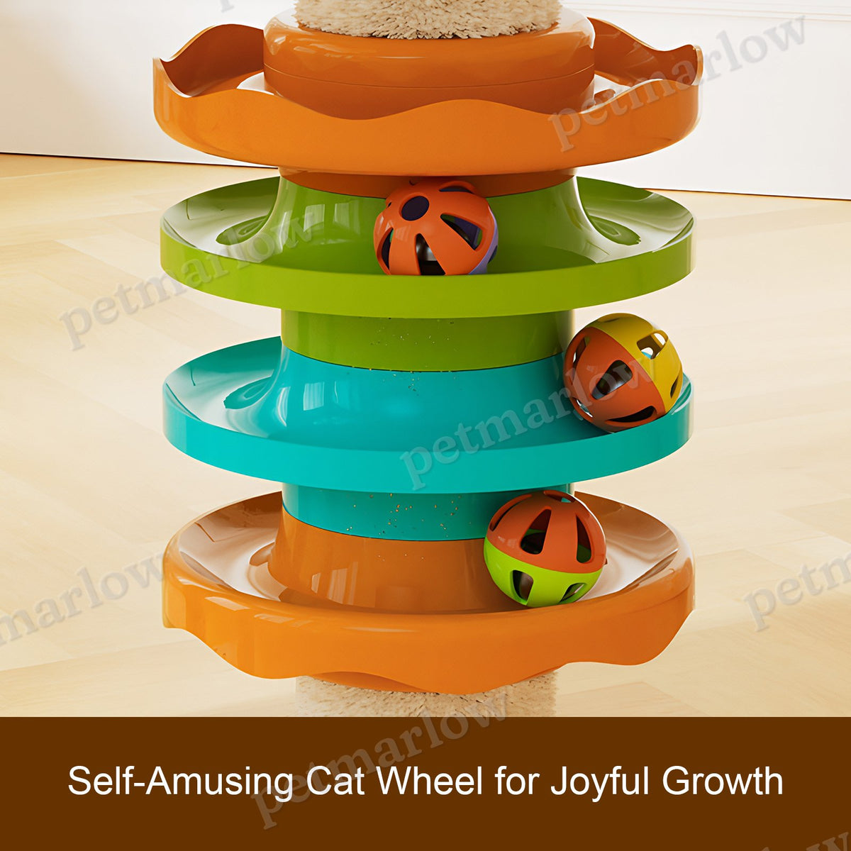 Floor to Ceiling Cat Tree with Scratching Post and Condo Bed – view 2