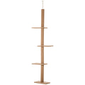 Floor-to-Ceiling Cat Tree with Scratching Posts – Brown / 445x160x570 mm