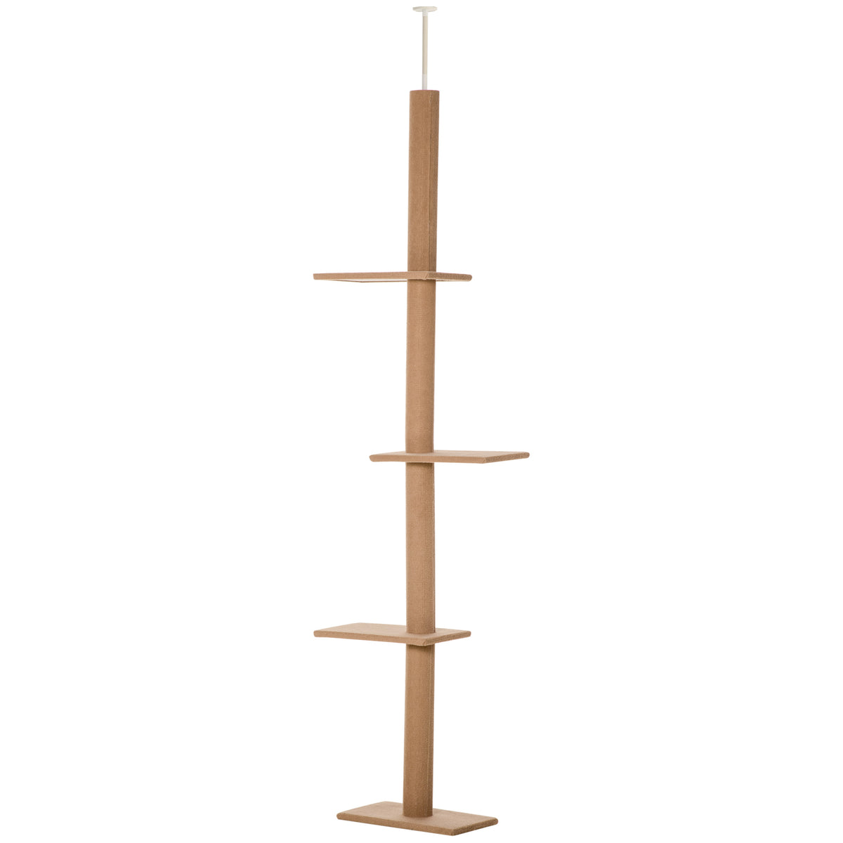 Floor-to-Ceiling Cat Tree with Scratching Posts – Brown / 445x160x570 mm