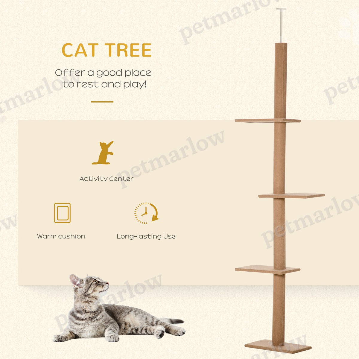 Floor-to-Ceiling Cat Tree with Scratching Posts – view 3