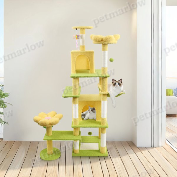 Flower Cat Tree with Condo and Hammock for Play – view 5