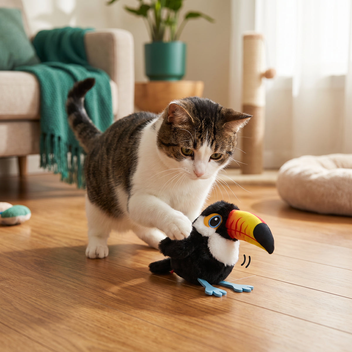 Fluttering and Chirping Bird Cat Toy