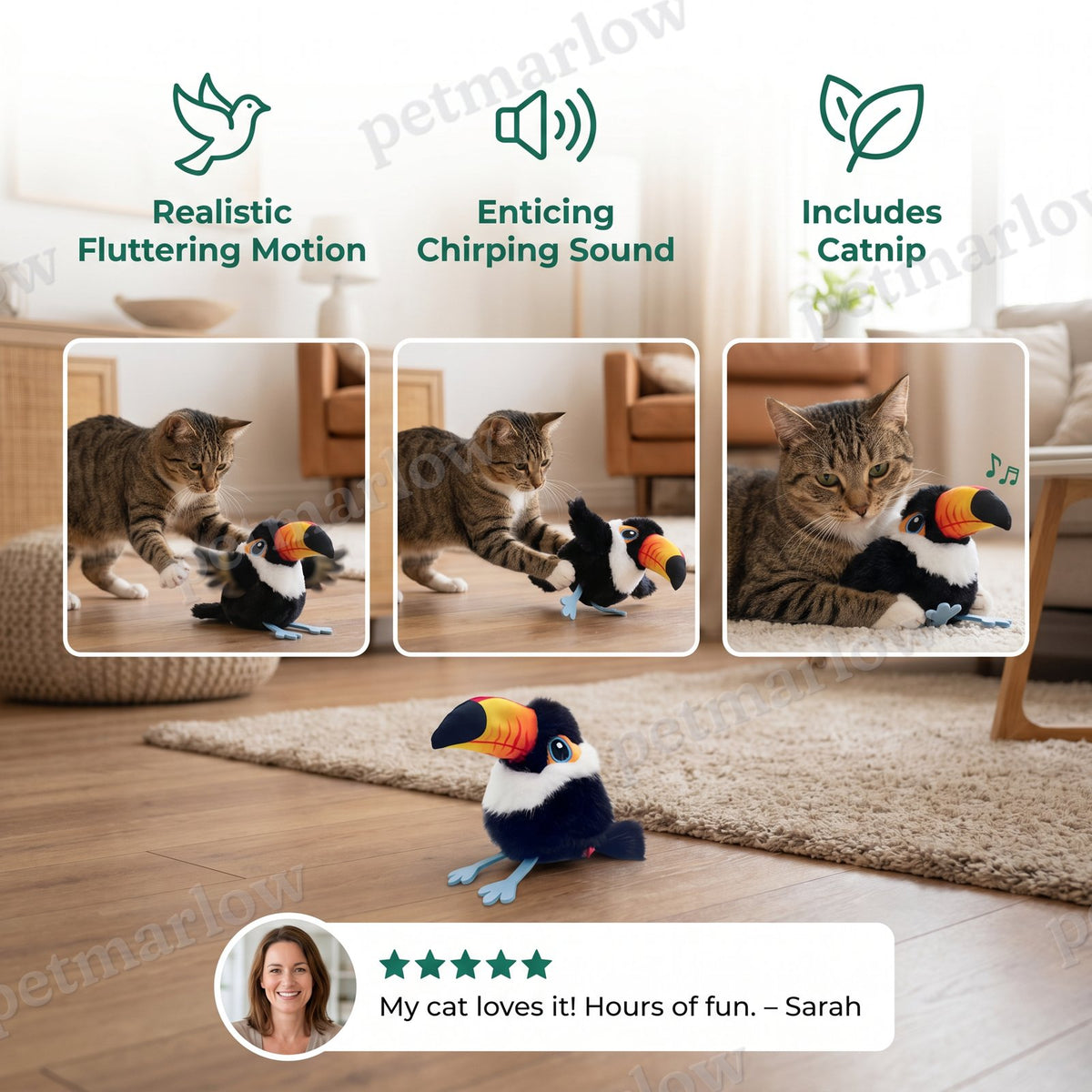 Fluttering and Chirping Bird Cat Toy – view 4