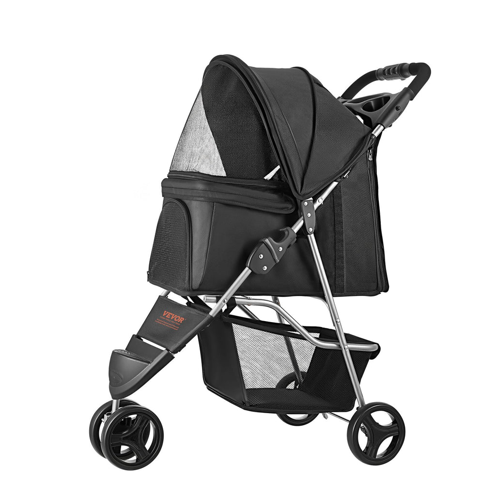 Foldable 3-Wheel Dog Stroller for Up to 35lbs