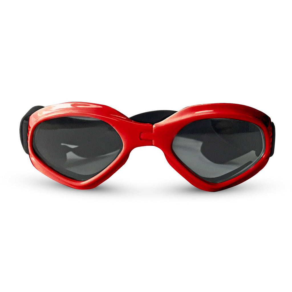 Foldable Colorful Creative Black Dog Glasses Windproof Dog Goggles – Red