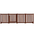 Foldable Dog Gate with Door, 4 Panels – Brown