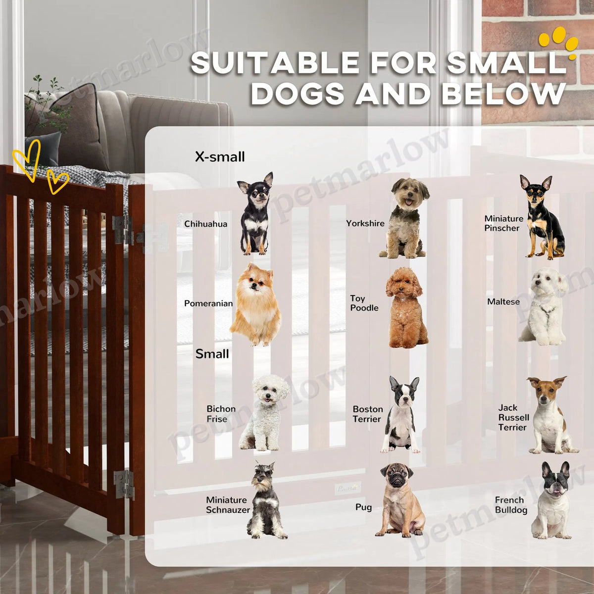 Foldable Dog Gate with Door, 4 Panels – view 4