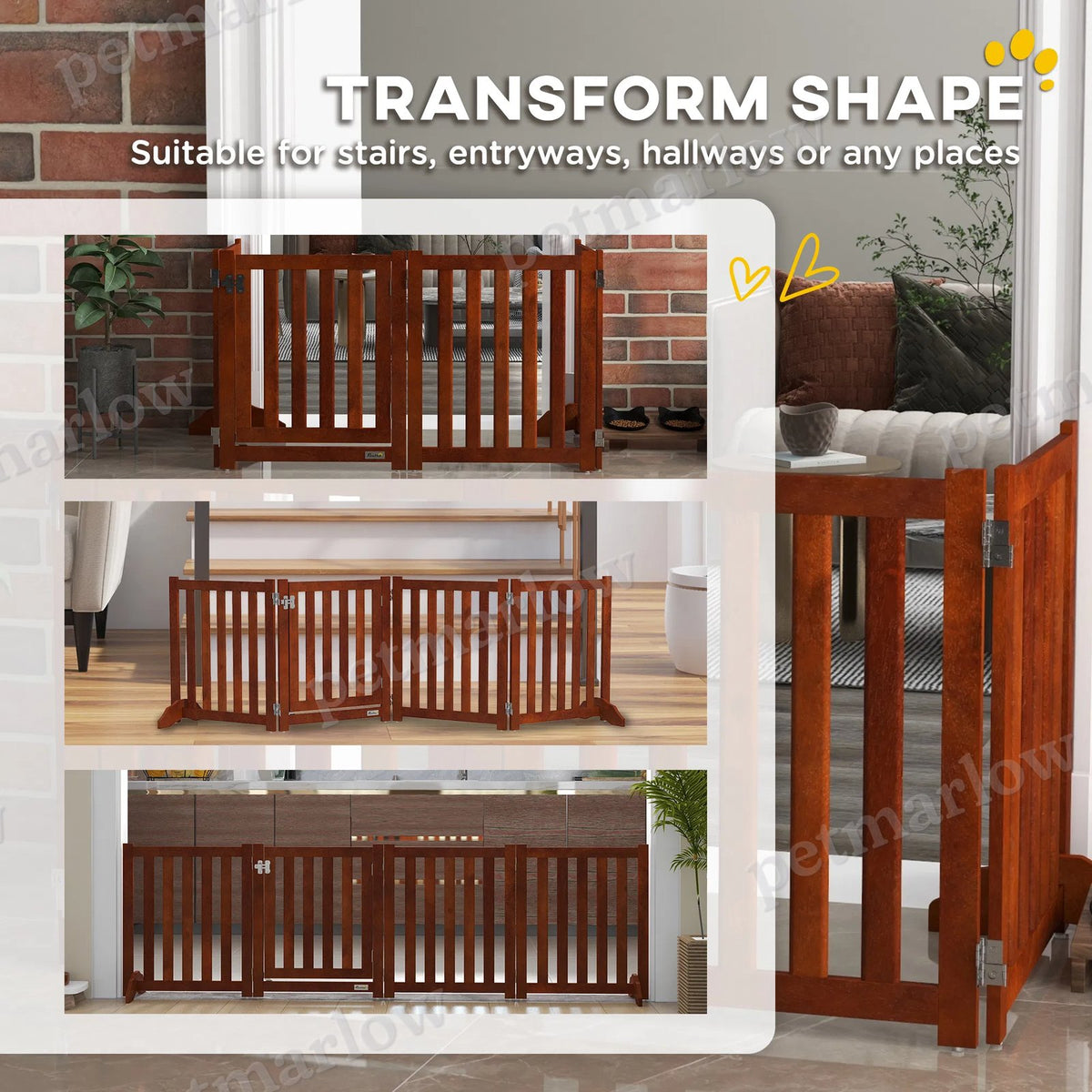 Foldable Dog Gate with Door, 4 Panels – view 6