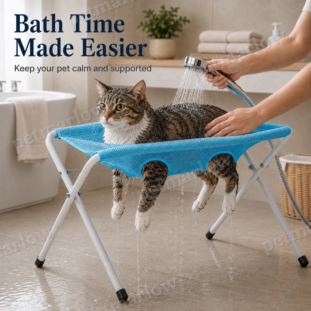 Foldable Elevated Breathable Mesh Pet Grooming Rack (Supports 44 lb) – view 4