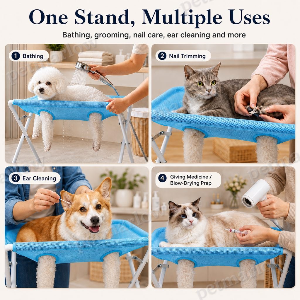 Foldable Elevated Breathable Mesh Pet Grooming Rack (Supports 44 lb) – view 6