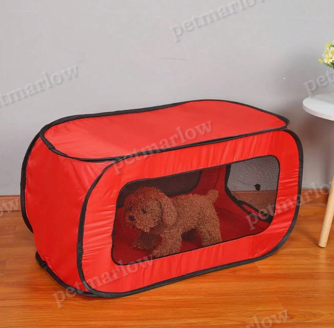 Foldable Fabric Dog Crate with Paw Print Pattern - Portable and Well-Ventilated – view 6