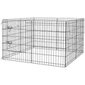 Foldable Metal Exercise Pet Playpen for Dogs and Small Animals – Black