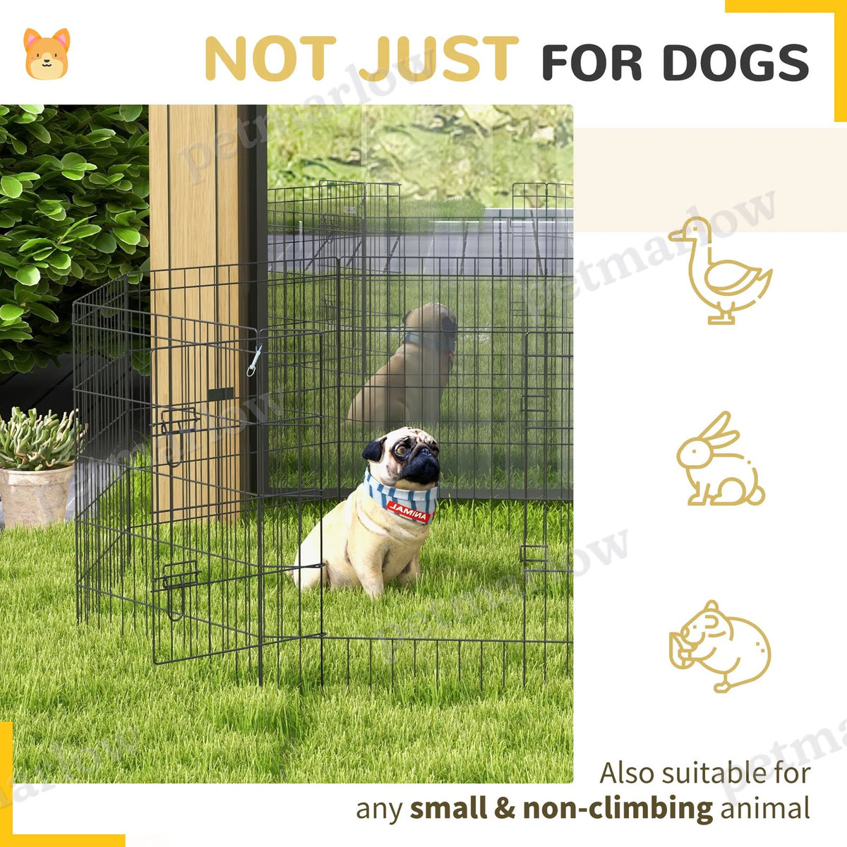 Foldable Metal Exercise Pet Playpen for Dogs and Small Animals – view 3