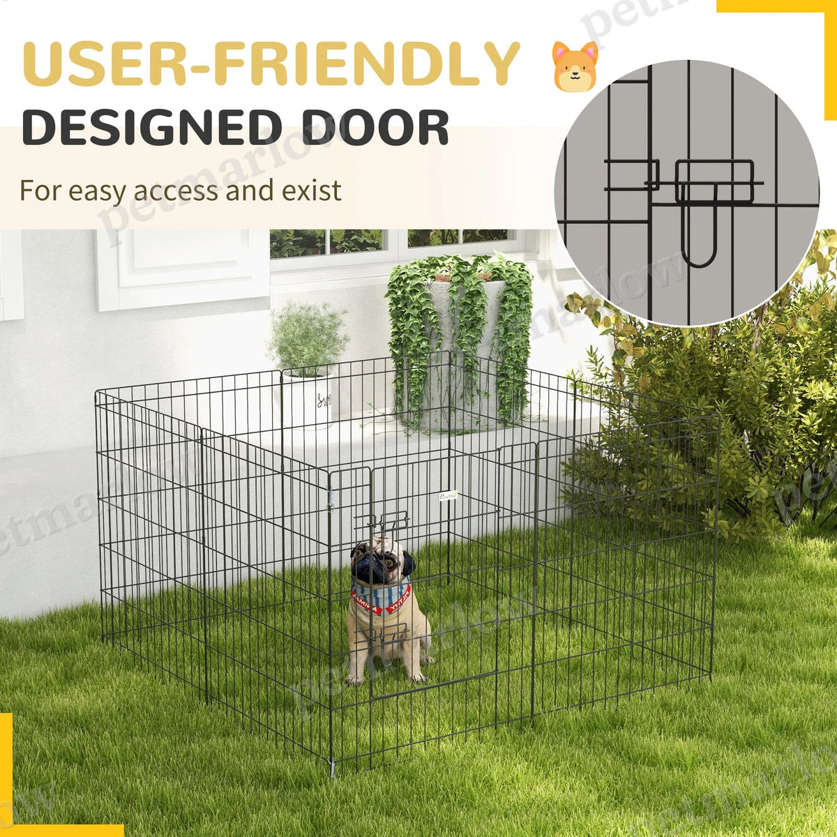 Foldable Metal Exercise Pet Playpen for Dogs and Small Animals – view 4