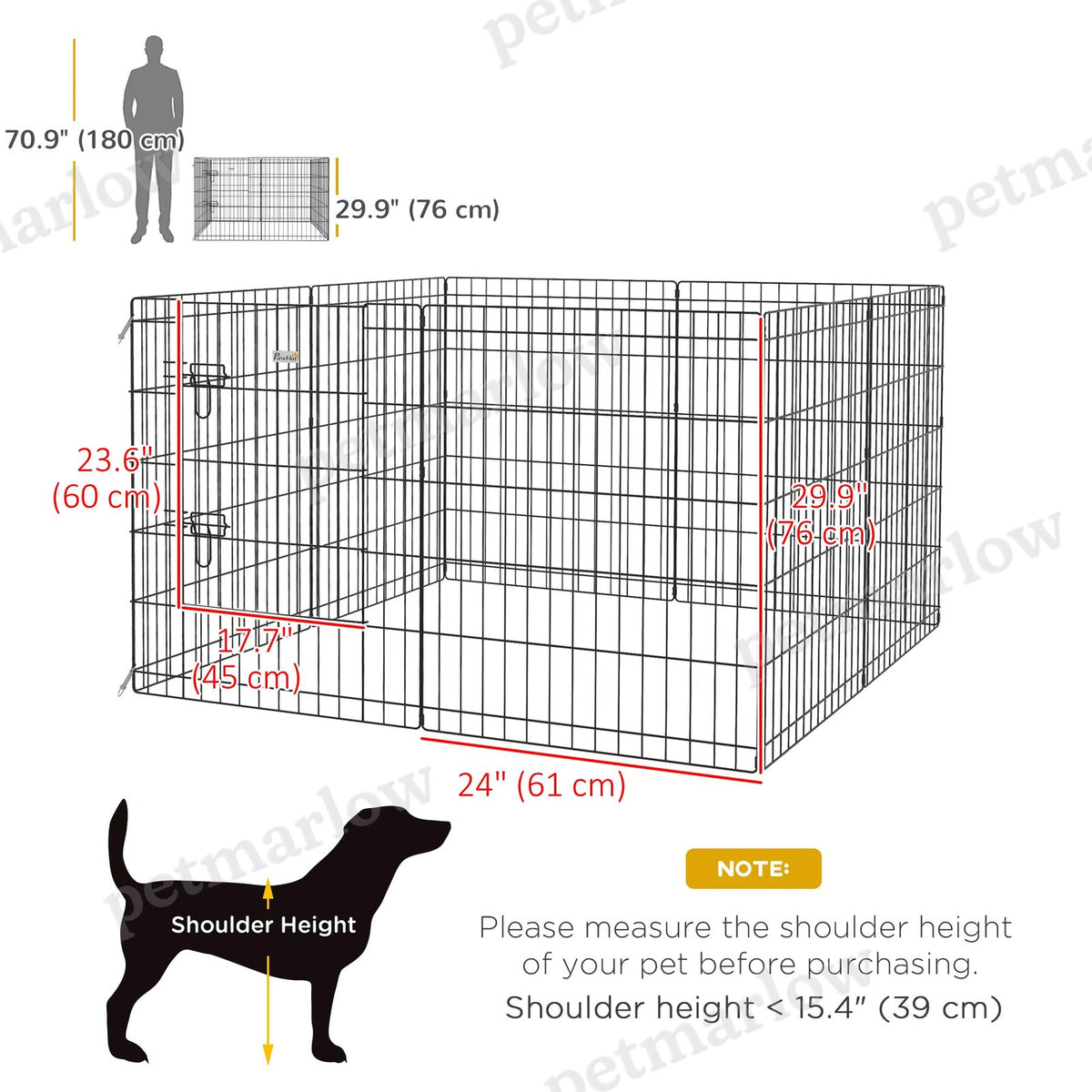 Foldable Metal Exercise Pet Playpen for Dogs and Small Animals – view 6