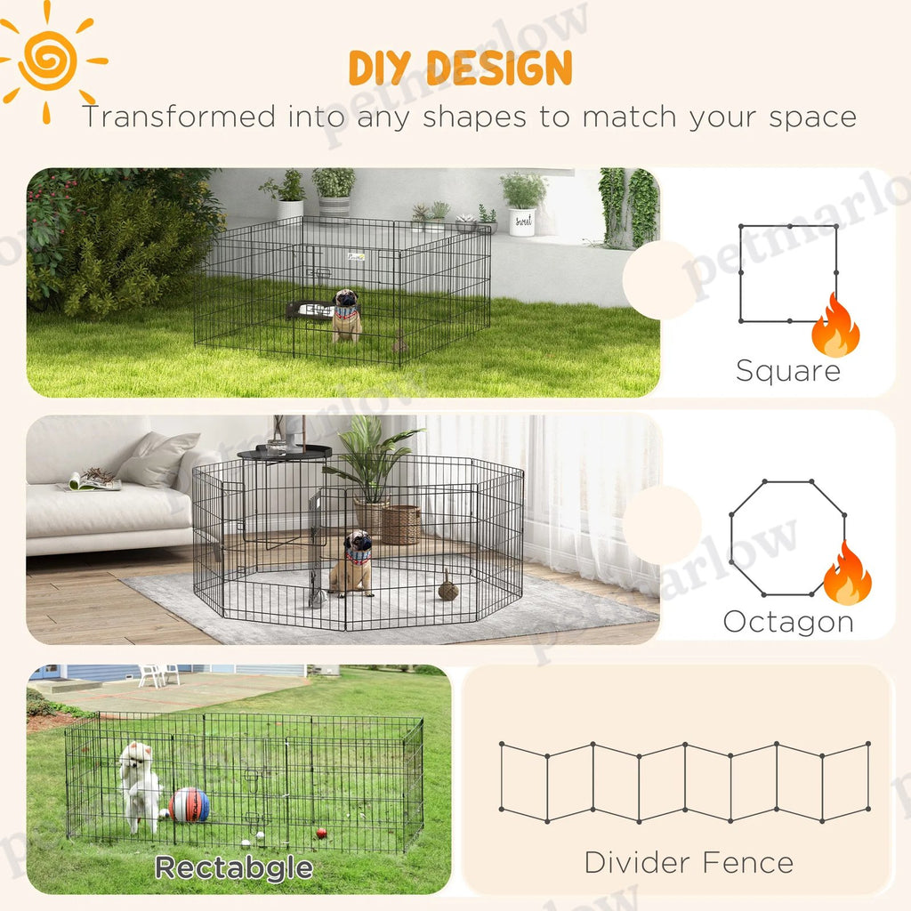 Foldable Metal Exercise Playpen for Dogs and Pets – view 6