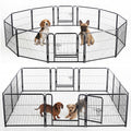 Foldable Metal Pet Fence With Door for Dogs