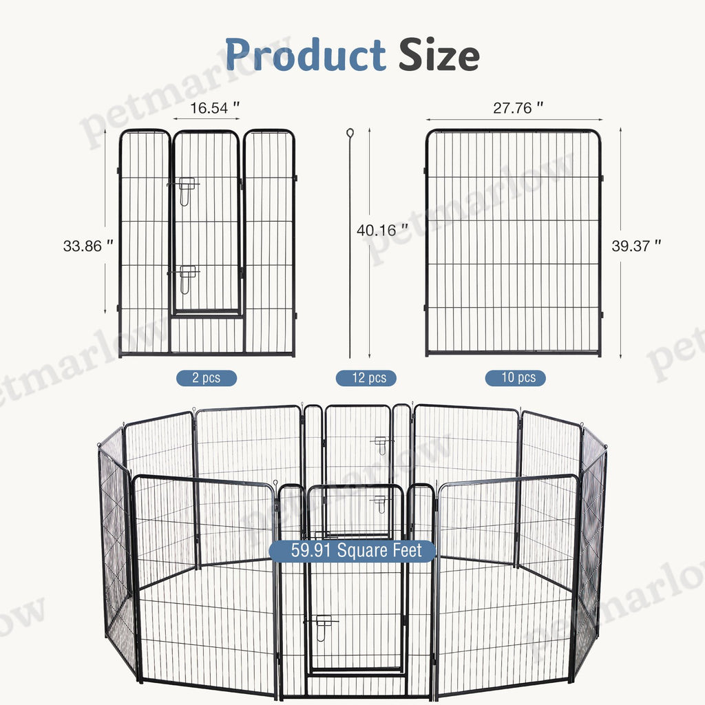 Foldable Metal Pet Fence With Door for Dogs – view 4