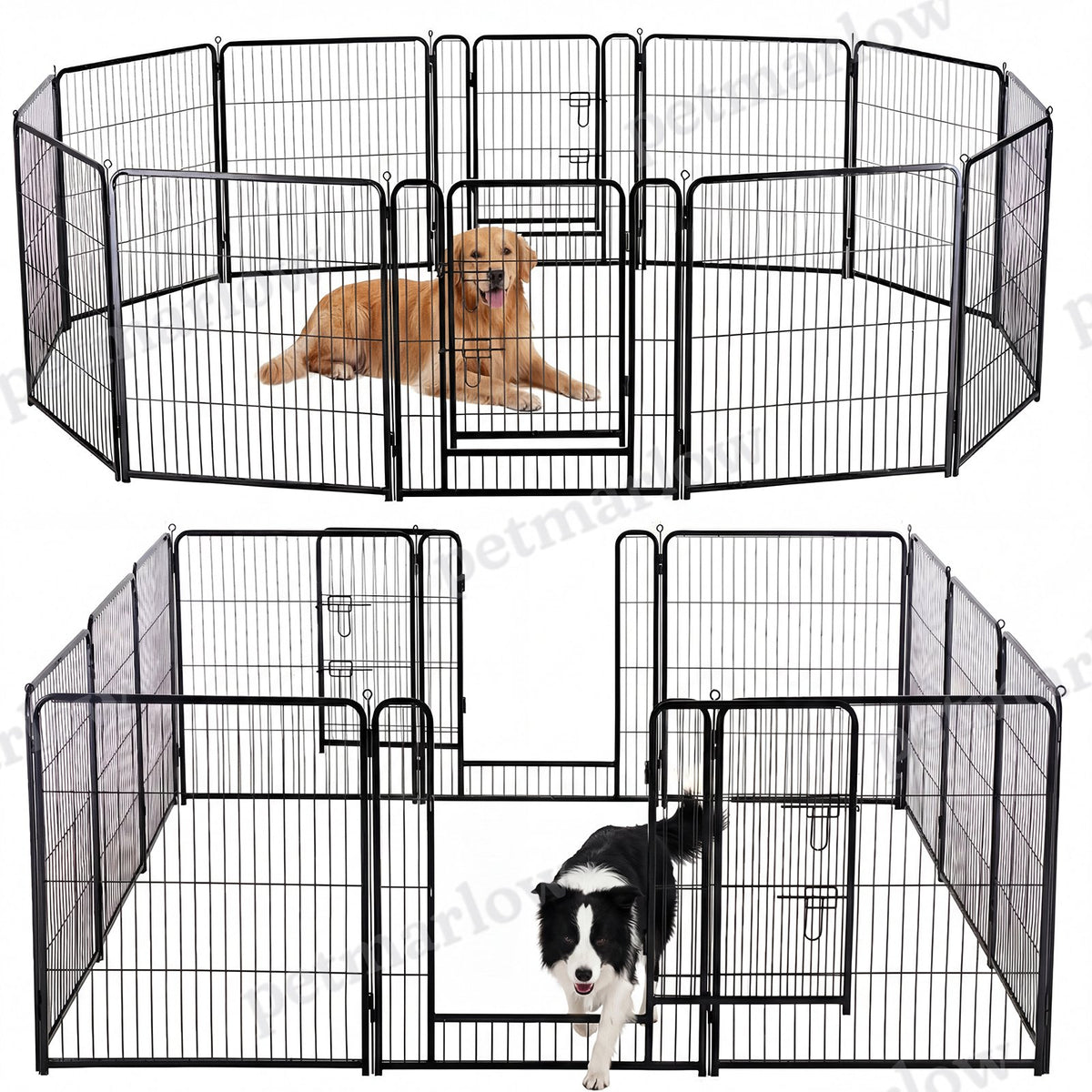 Foldable Metal Pet Fence With Door for Dogs – view 6