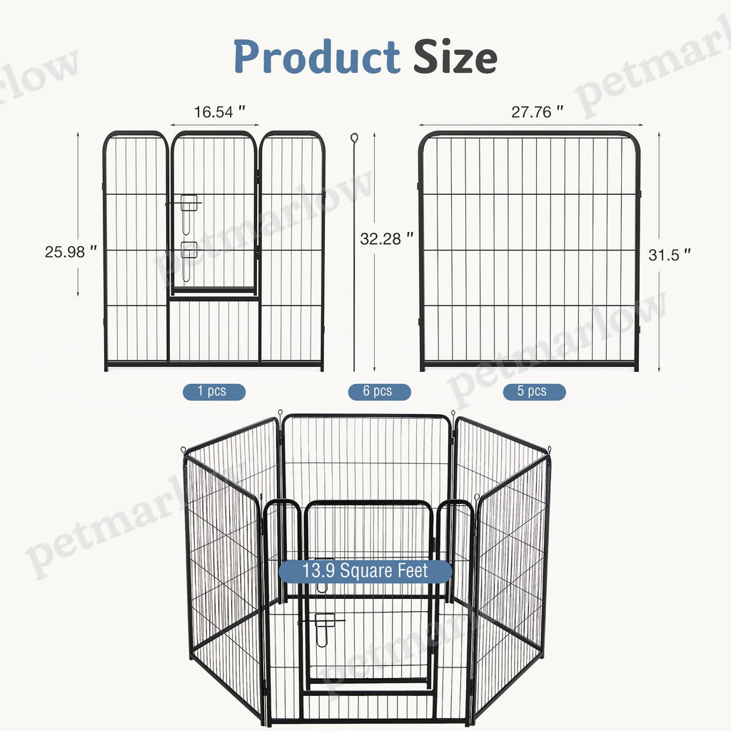 Foldable Metal Pet Fence with Door for Indoor and Outdoor Use – view 5