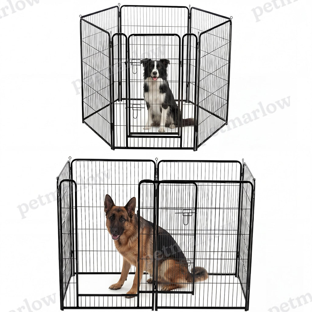 Foldable Metal Pet Fence with Door for Indoor and Outdoor Use – view 6