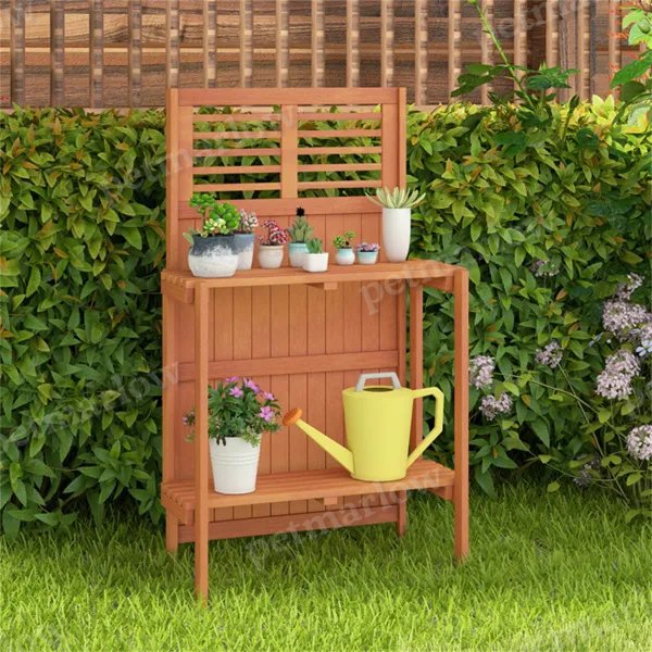 Foldable Outdoor Garden Plant Stand with Storage Shelves – view 6