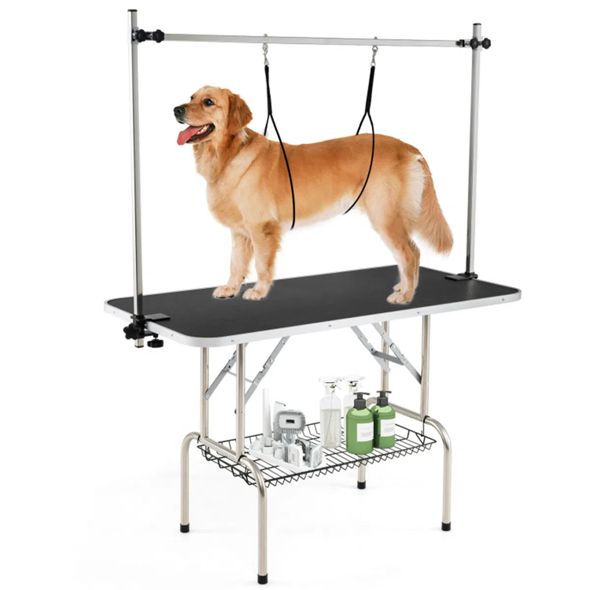 Foldable Pet Grooming Table with Adjustable Arms