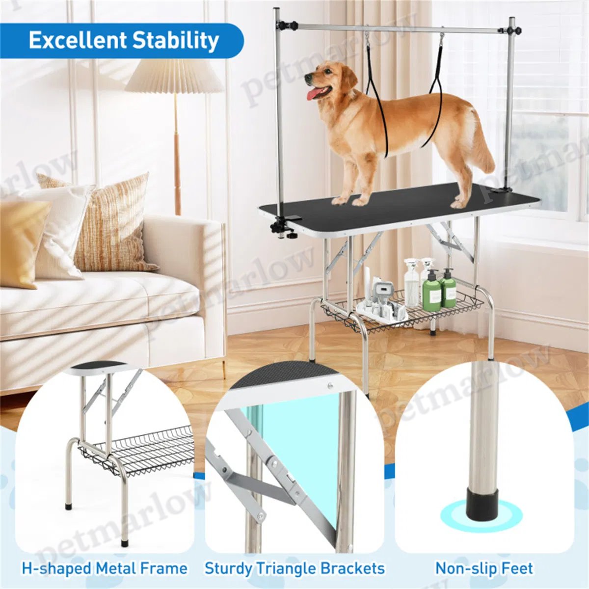 Foldable Pet Grooming Table with Adjustable Arms – view 4