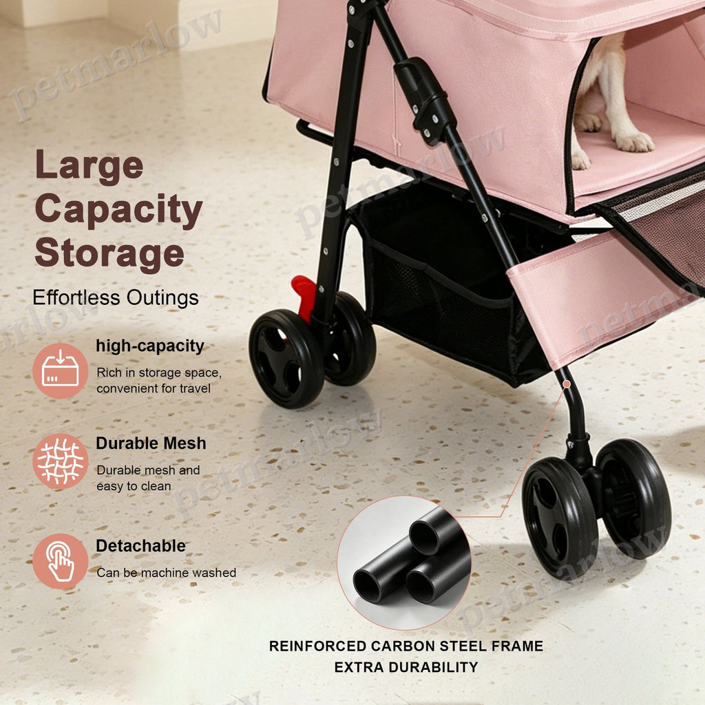 Foldable Pet Stroller for Small Dogs and Cats Under 28 lbs – view 5