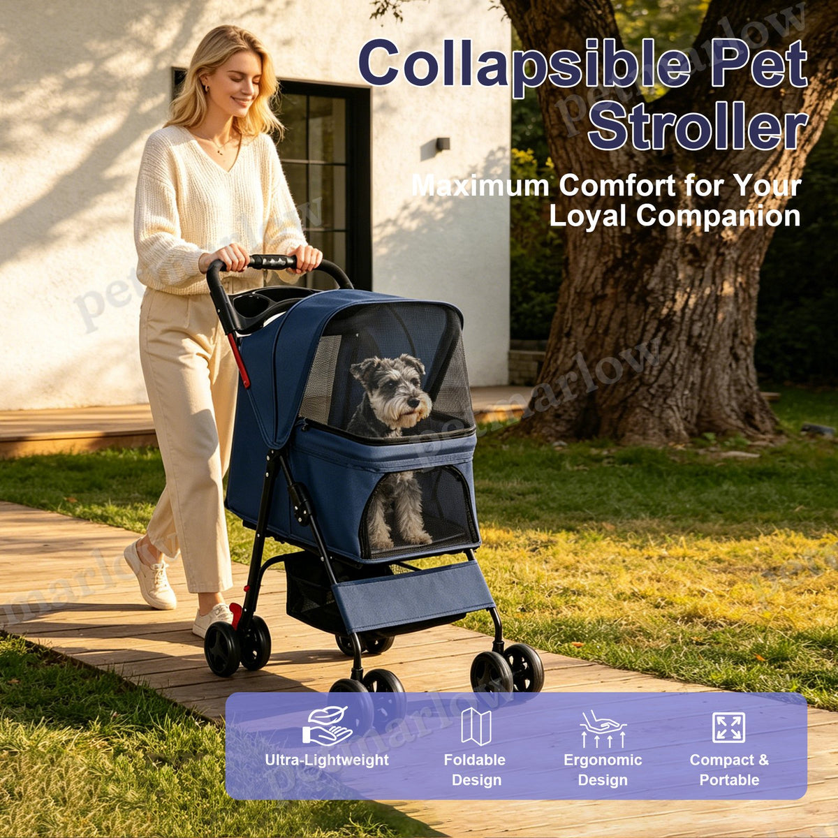 Foldable Pet Stroller for Small Dogs and Cats Under 28 lbs – view 6