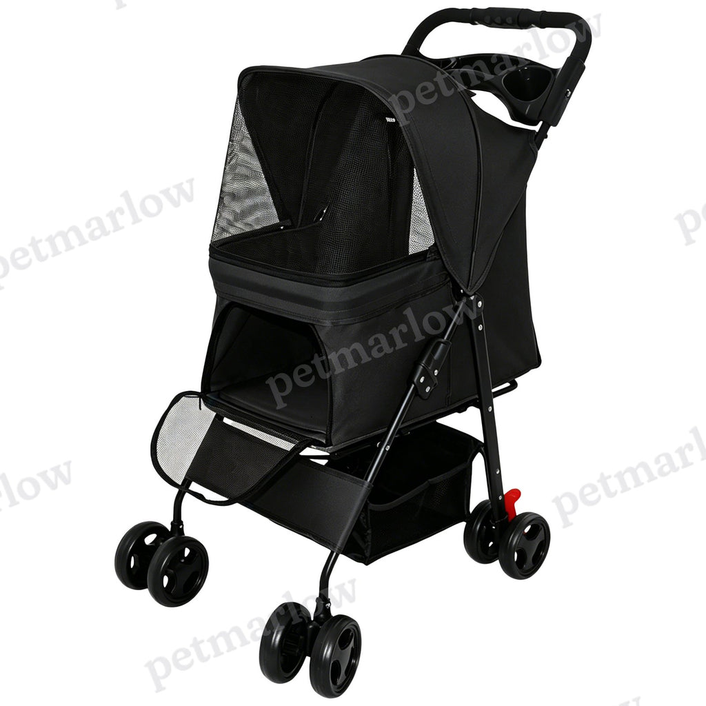 Foldable Pet Stroller for Small Dogs and Cats Up to 28 lbs