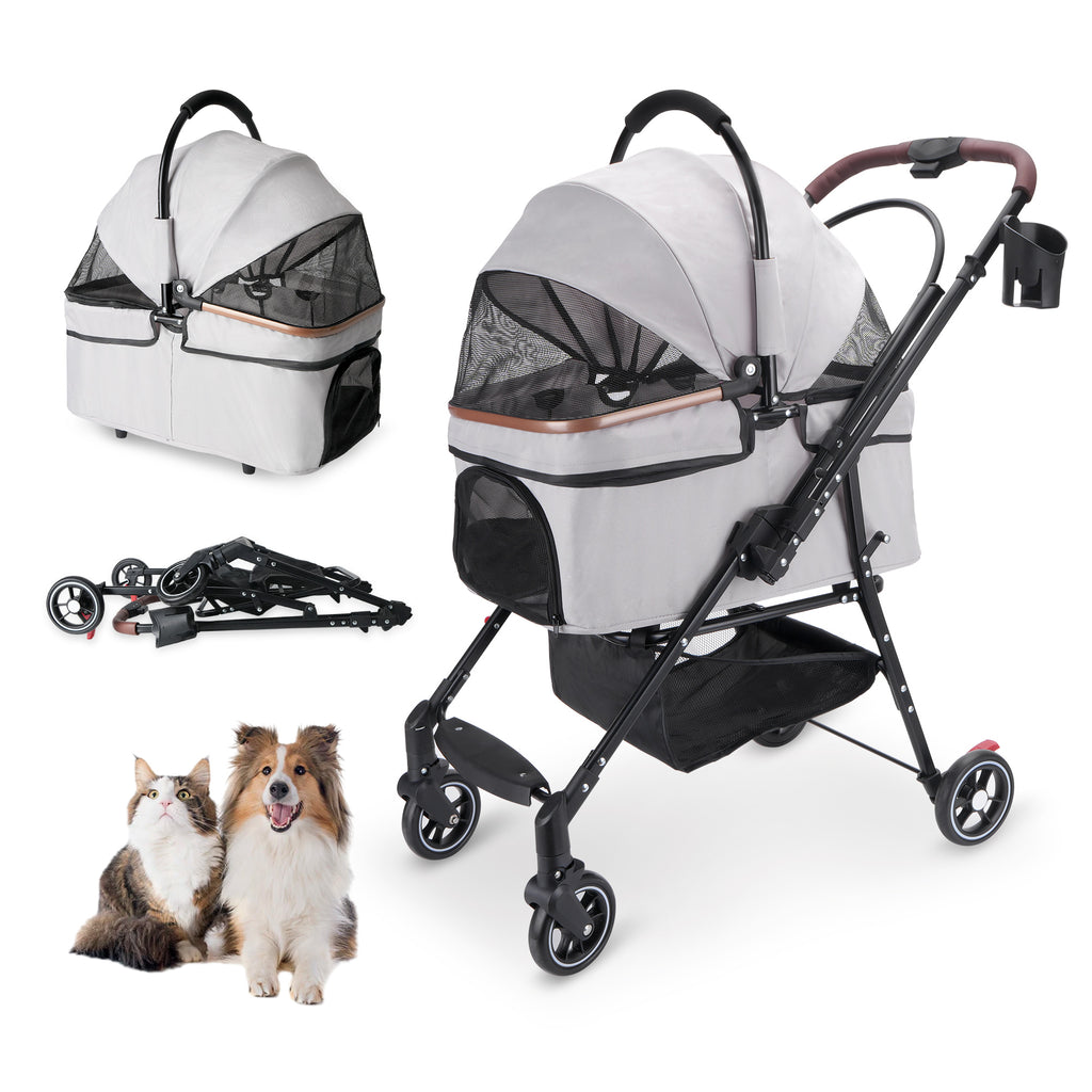 Foldable Pet Stroller For Small Dogs & Cats