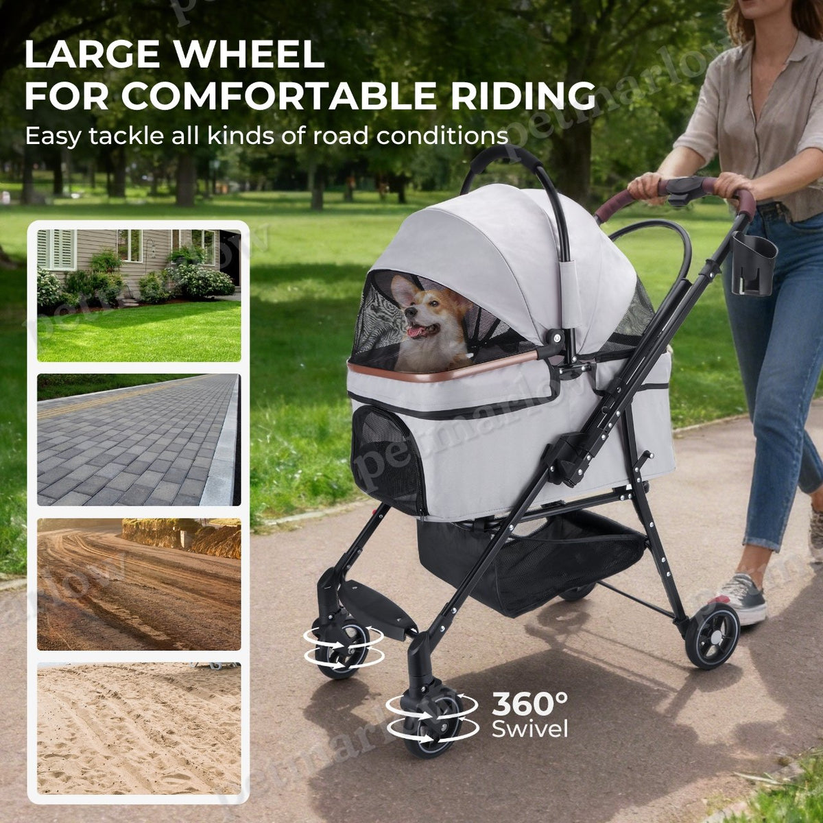 Foldable Pet Stroller For Small Dogs & Cats – view 4