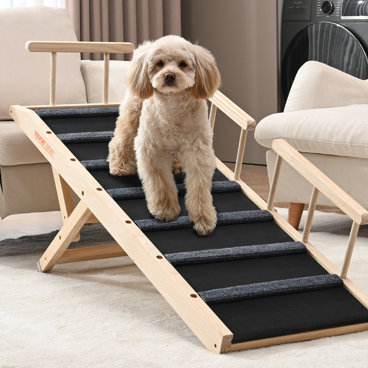 Folding Adjustable Dog Ramp for Easy Pet Access – Multicolor