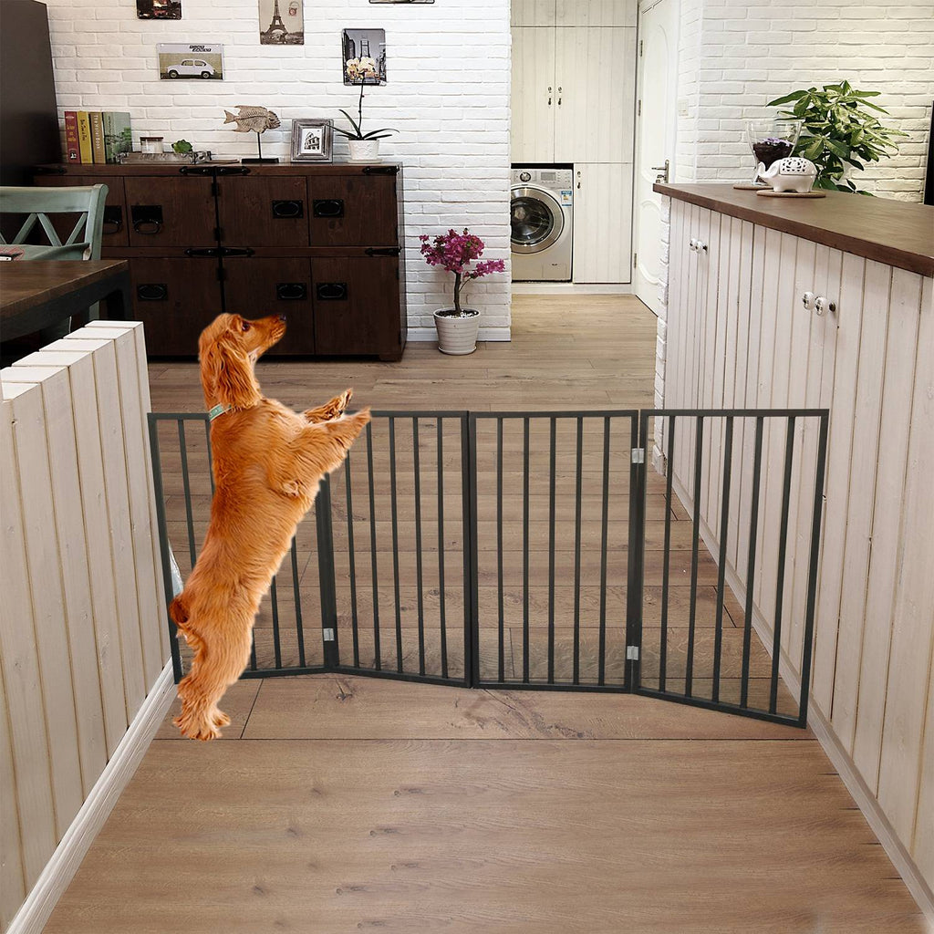 Folding Pet Gate for Doorways – Black