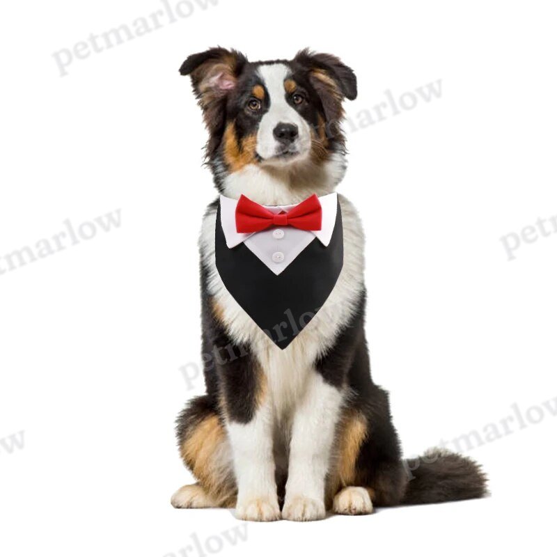 Formal Pet British Wedding Party Suit Scarf Bow Tie Collar Dog Triangle Towel – view 6