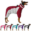 Four-Legged Windproof Waterproof Dog Snowsuit Dog Coat with Zipper Turtleneck Fleece Dog Jacket – Red / XS