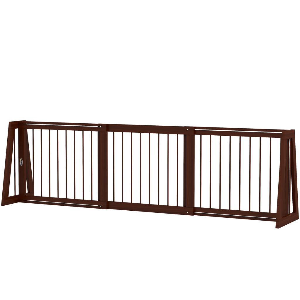 Freestanding Wooden Pet Gate for Indoor Use – Brown / 755x625x125 mm