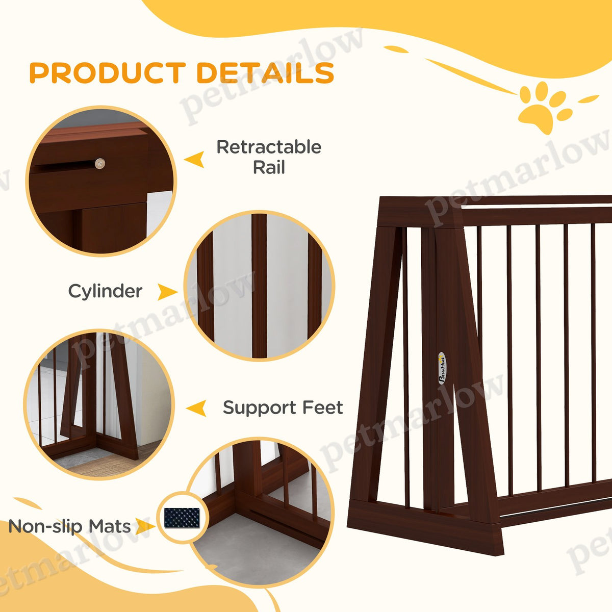 Freestanding Wooden Pet Gate for Indoor Use – view 5