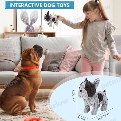 Frenchie Dog Toys Plush Interactive Dog Toy with Crinkle Paper and Squeaker – view 5