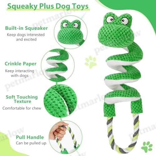 Frog Interactive Squeaky Dog Toys with Pull Rope – view 2