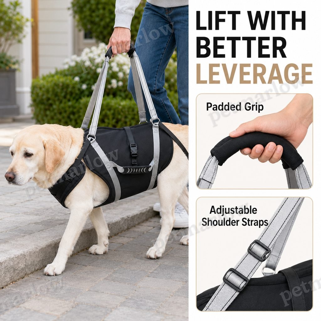 Full-Body Adjustable Padded Mesh Dog Lift Harness – view 5