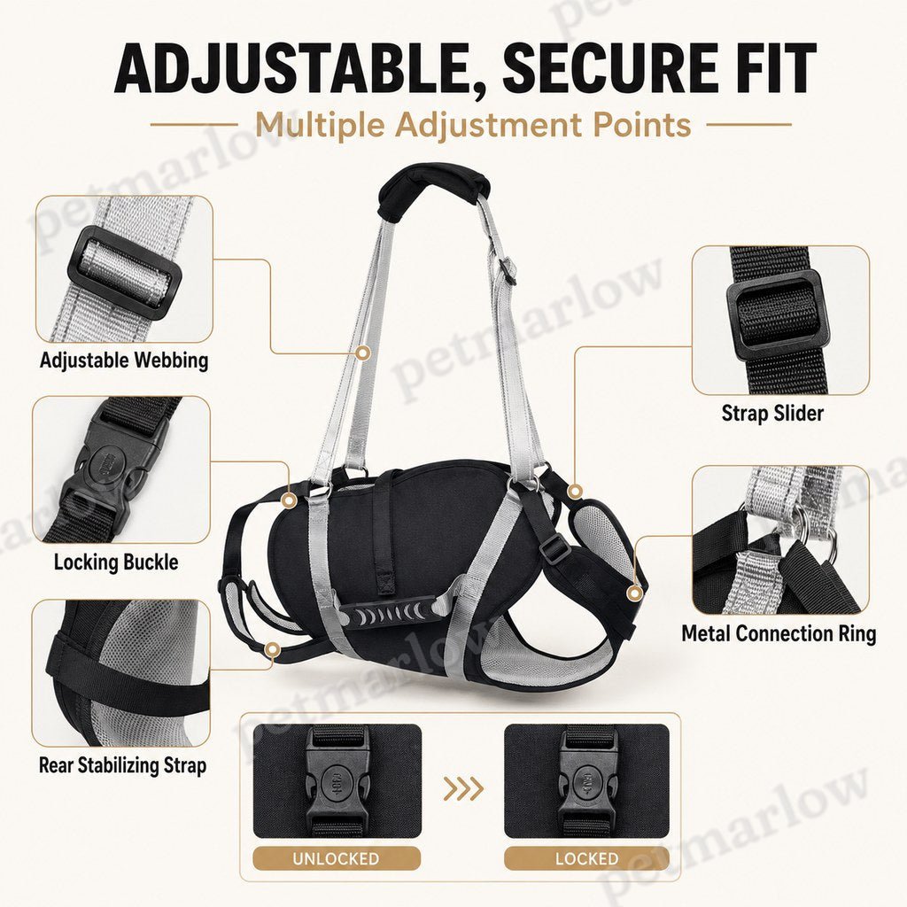 Full-Body Adjustable Padded Mesh Dog Lift Harness – view 6