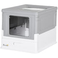 Fully Enclosed Cat Litter Box with Easy Access and Clean-Up – Gray / 410x205x525 mm