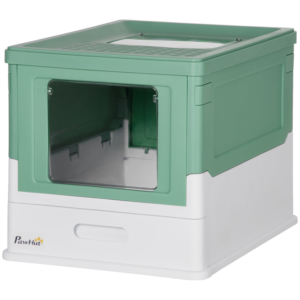Fully Enclosed Cat Litter Box with Easy Access and Clean-Up – Green / 410x205x525 mm